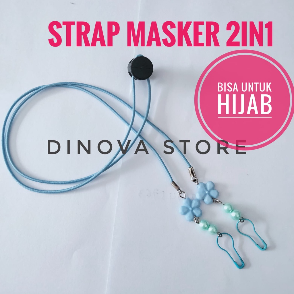 strap masker BUNGA KECIL MUTIARA STOPPER/STRAP MASK/KALUNG MASKER/TALI MASKER/strap masker hijab