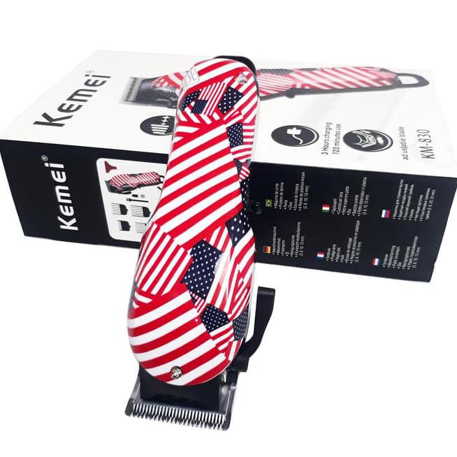 KEMEI Alat Cukur KM-830 Mesin Cukur Rambut Rechargeable Cordless