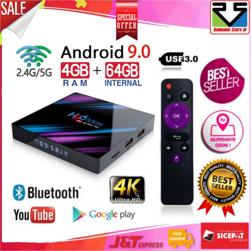 TV Box Android 10 Ram 4gb 64gb Vontar Mini H96 Max