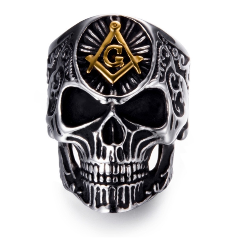 Skull rings Gothic Skull Vintage Silver Black Gold Titanium Steel Men's Punk Jewelry Fashion Ring Skull Ring