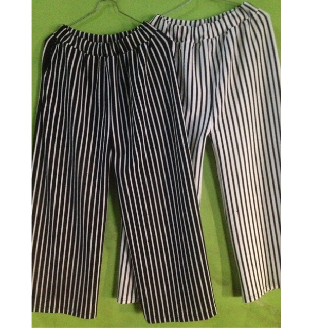  Kulot  hitam  putih  kulot  line kulot  stripe  kulot  