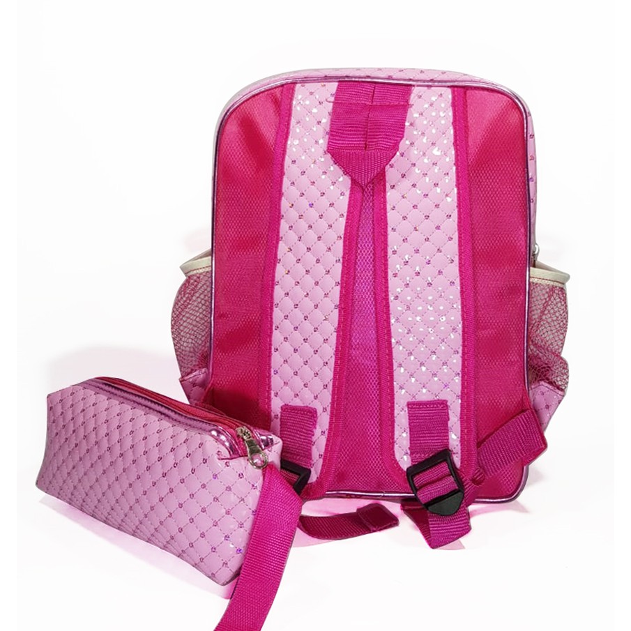 TAS RANSEL ANAK KOMBINASI BORDIR PLUS DOMPET FROZEN LOL UNICORN HELLO KITTY RANSEL GLITER