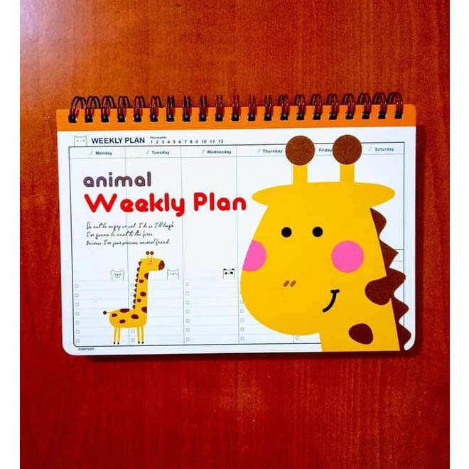 

Book Weekly Planner Notebook / Buku Tulis Agenda Diary Motif Animal