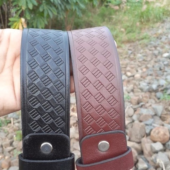 Ikat pinggang pria sabuk kulit PU impor lebar 4cm panjang 120cm gesper kulit pu leather