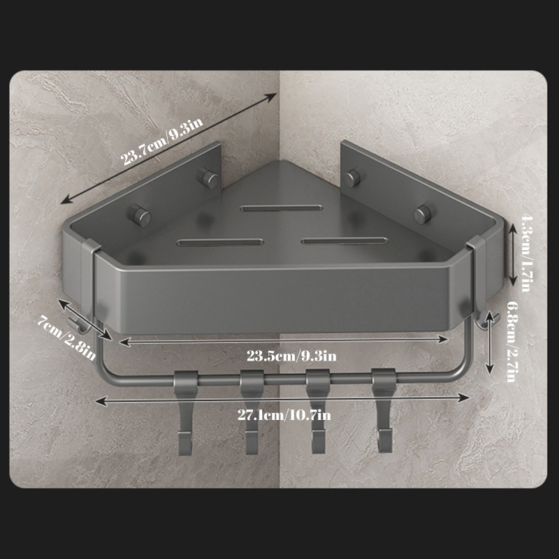 Rak Holder Penyimpanan Sampo Model Wall Mounted Untuk Kamar Mandi