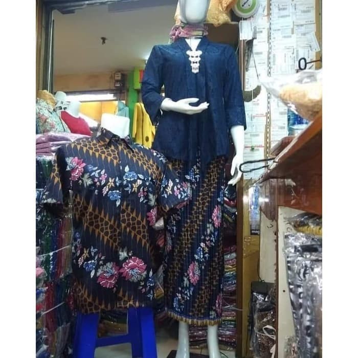 couple floy brukat set dan kemeja batik lengan pendek terbaru new fashion