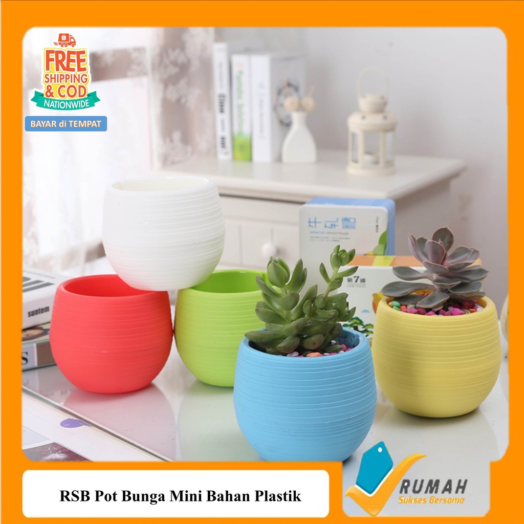 RSB Pot  Bunga  Mini Bahan Plastik  Untuk Dekorasi Rumah 