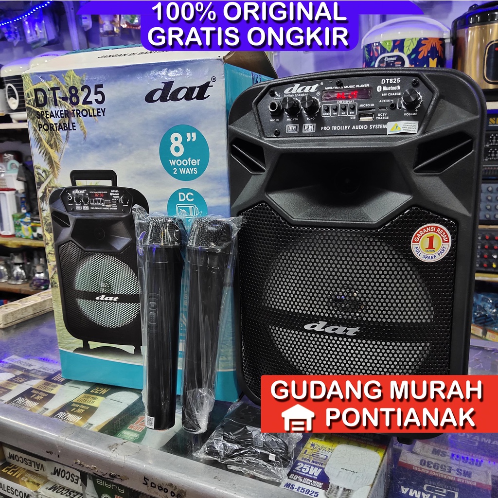 DAT Speaker Bluetooth DT 825 + 2 Mic Wireless bukan Salon bluethoot gmc