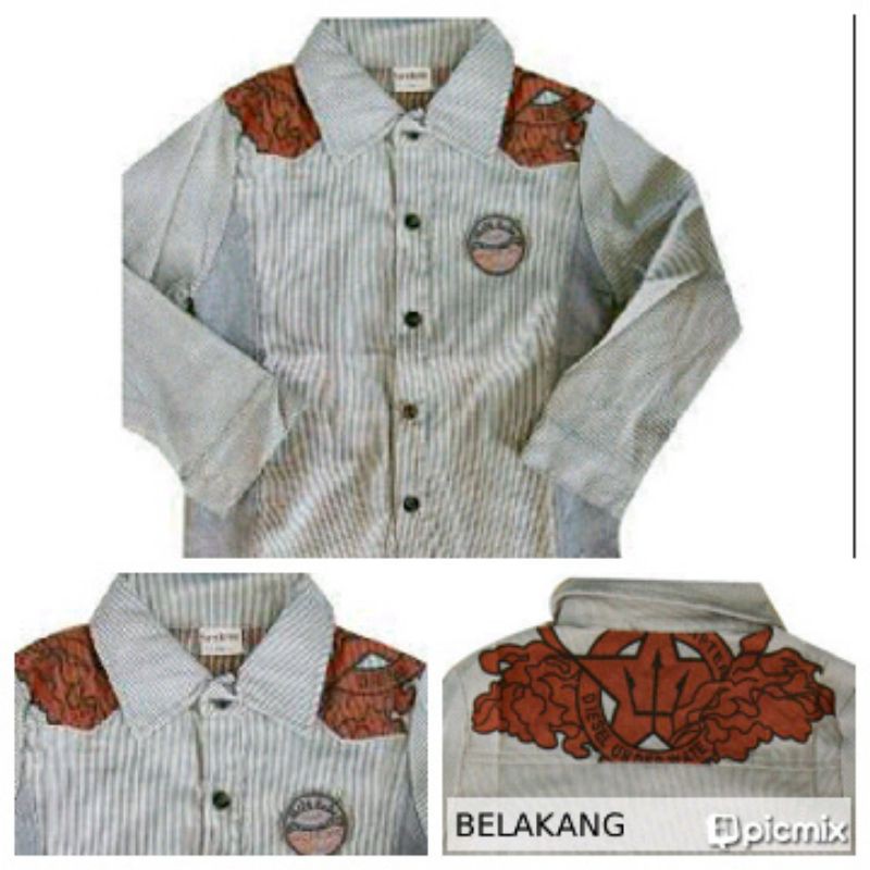 kemeja anak diesel garis import