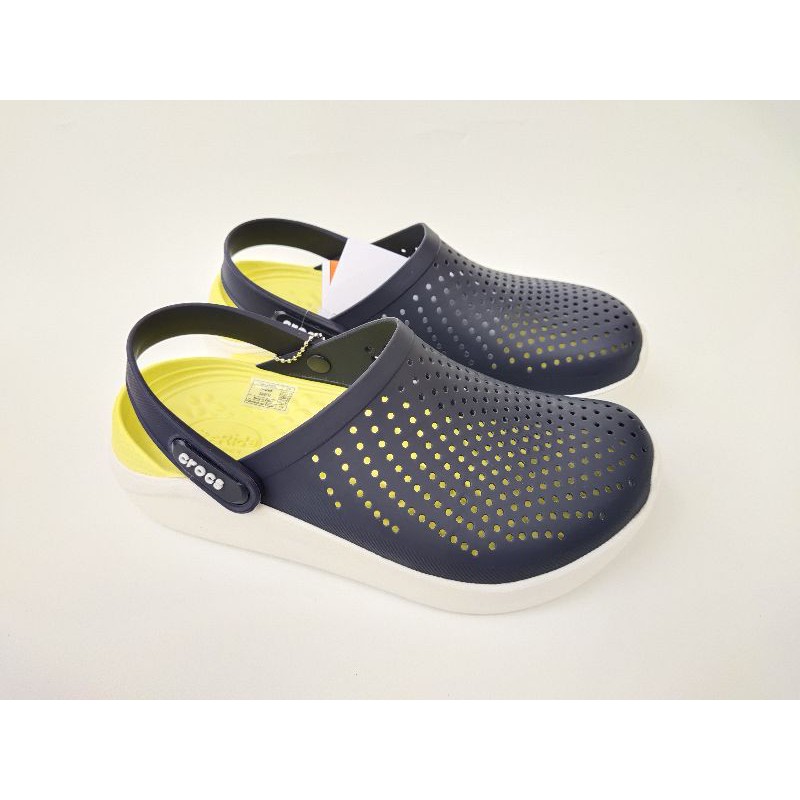 Crocs LiteRide Clog Navy / Lime Sepatu Sandal Crocs Untuk Pria Dan Wanita / Sandal Crocs / Crocs