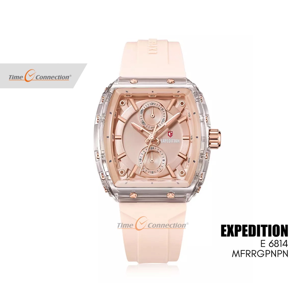 Expedition E 6814 MFRRGPNPN Pink Muda Original / Jam Tangan Wanita Pria Karet / Soft Pink Rubber MF 