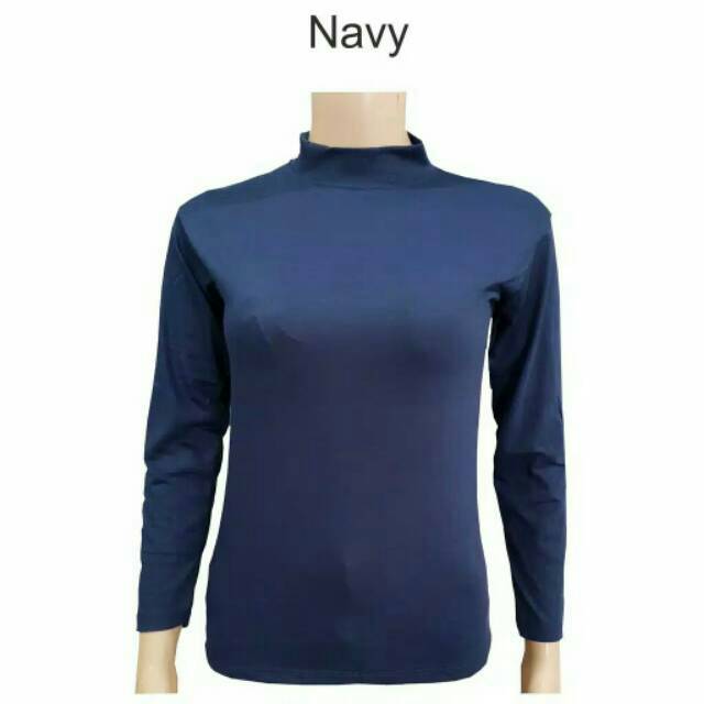 Baju Manset Wanita Lengan Panjang Turtle Neck Kaos Rayon Adem ...