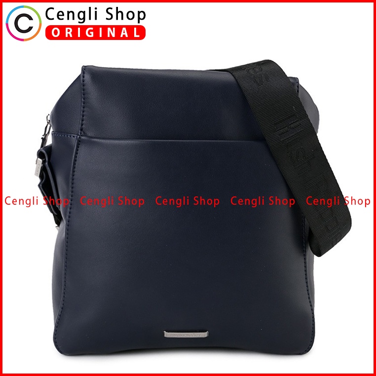 TAS SELEMPANG PRIA HUSH PUPPIES SLING BAG ORIGINAL BIRU NAVY BLUE HM107