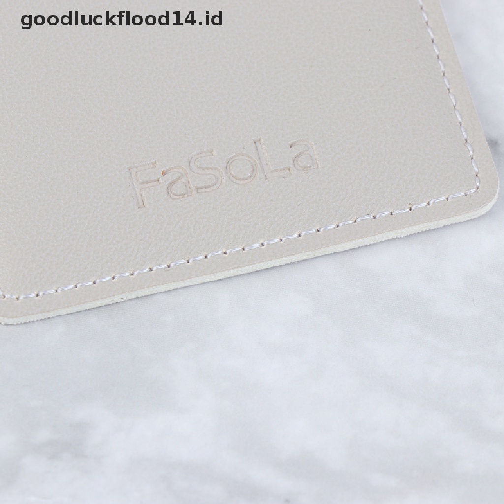 [OOID] PU Leather Cover Mini Shatter Proof Card Pocket Unbreakable Cosmetic Mirror ID