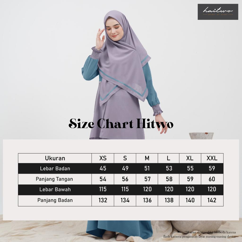 Haitwo Cresedia 016 Set Gamis Dan Jilbab Bahan Morelli Stretch Mix Diamond Ceruty Dress Wanita Muslimah Syari