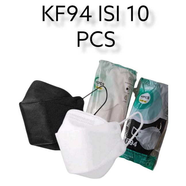 MASKER KF94 KOREA 4D 4PLY HITAM PUTIH ISI 10 PCS  BOGOR