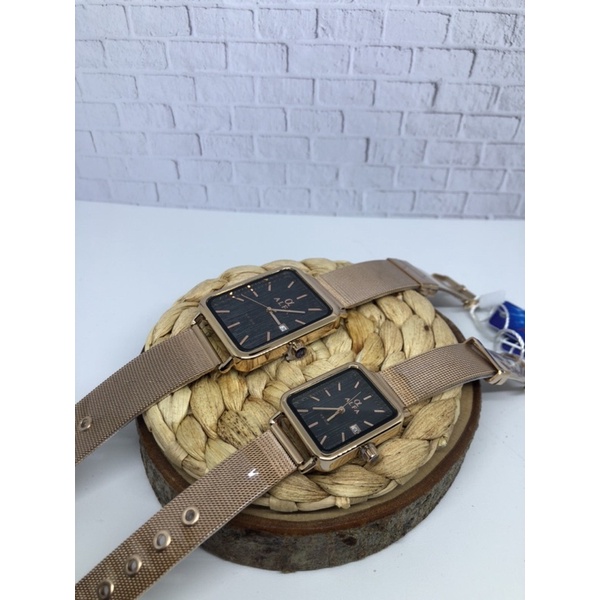 Jam tangan PRIA WANITA ALFA COUPLE RANTAI PASIR 88143L ORIGINAL 1000%