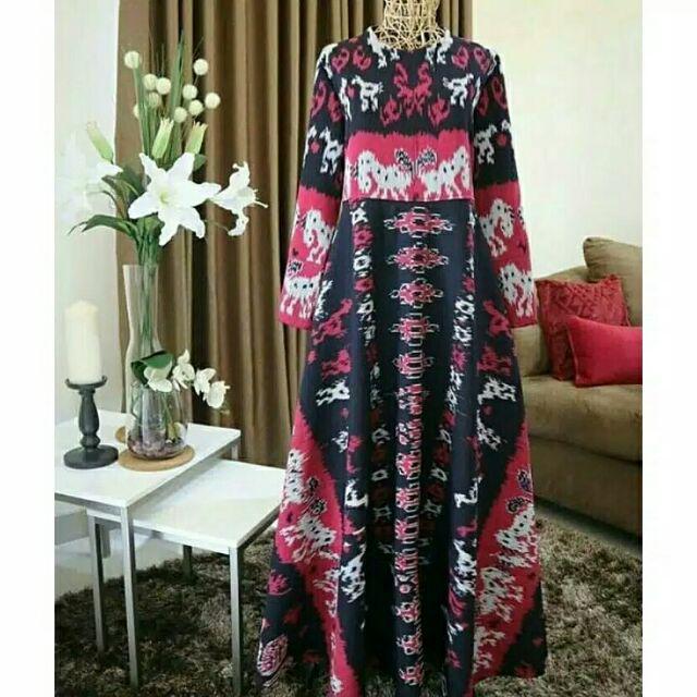 Termurah Gamis Batik Muslimah Tenun Blanket Troso Handmade Modern