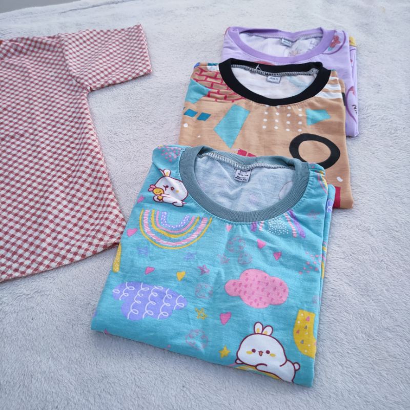 Kaos anak perempuan 1 2 3 4 5 6 7 8 9 tahun baju harian anak cewek pakaian anak karakter kartun lucu Grobogan Jateng ( kaos HARIAN PRC )