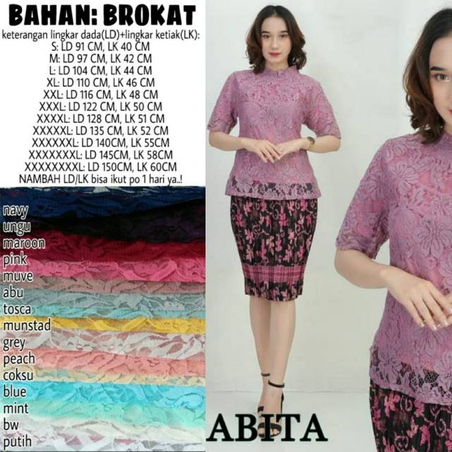 (ld150 cm)Stelan kebaya brukat batik kartini jumbo Bigsize sabita