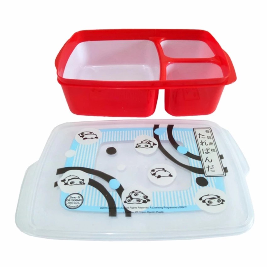 Calista lunch box kotak makan 3 sekat food grade Random Colour / Bekal Makan