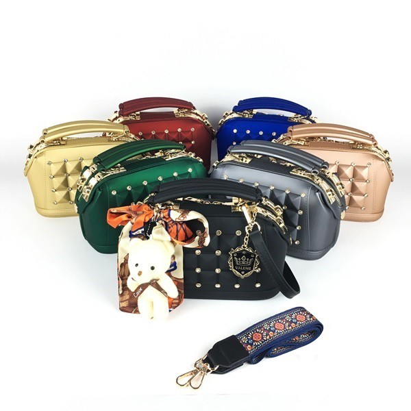 Tas jelly matte 2 Tali FREE SYAL BONEKA Tas doctor stude diamond Tas wanita murah Jelly bag BOM0727