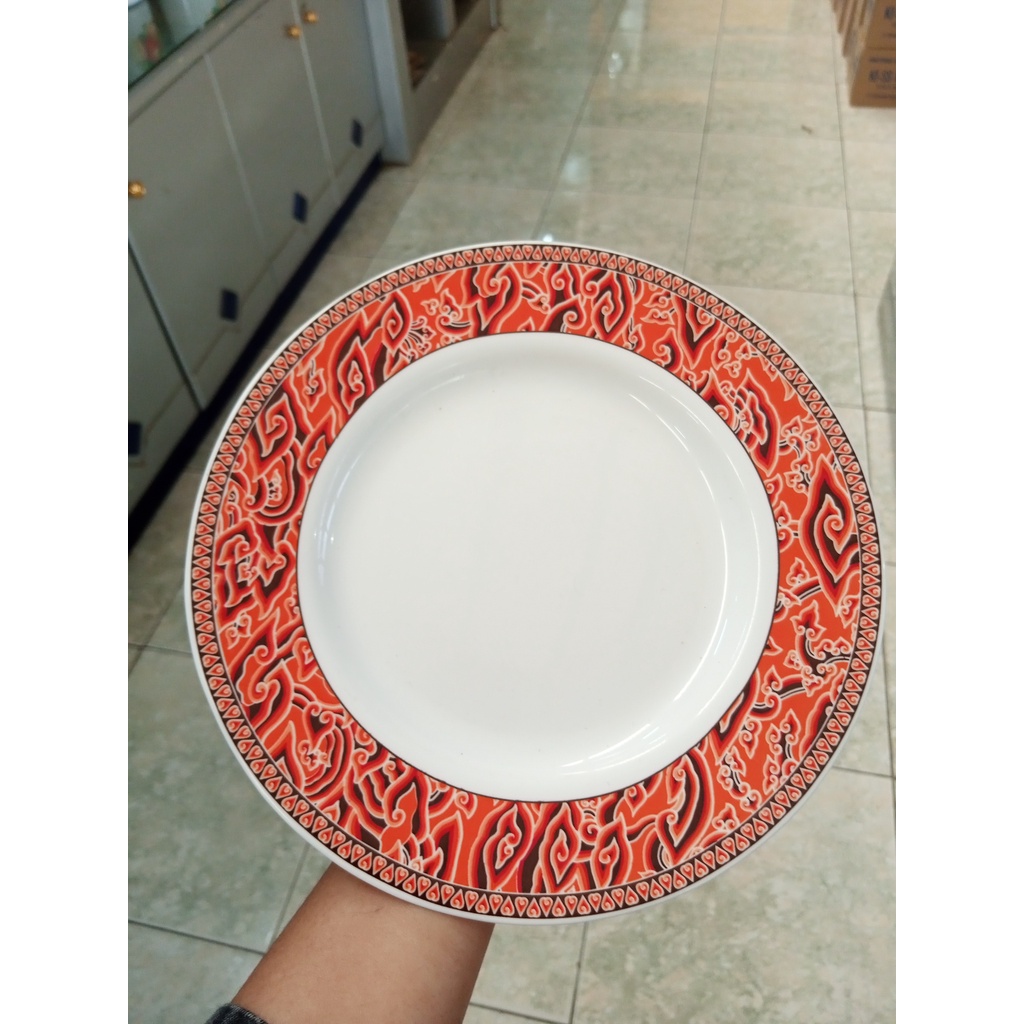 Hampers Souvenir Piring Hias Piring Bulat Ceper Batik Round Plate Piring Kaca Piring Makan Gmb9510 P