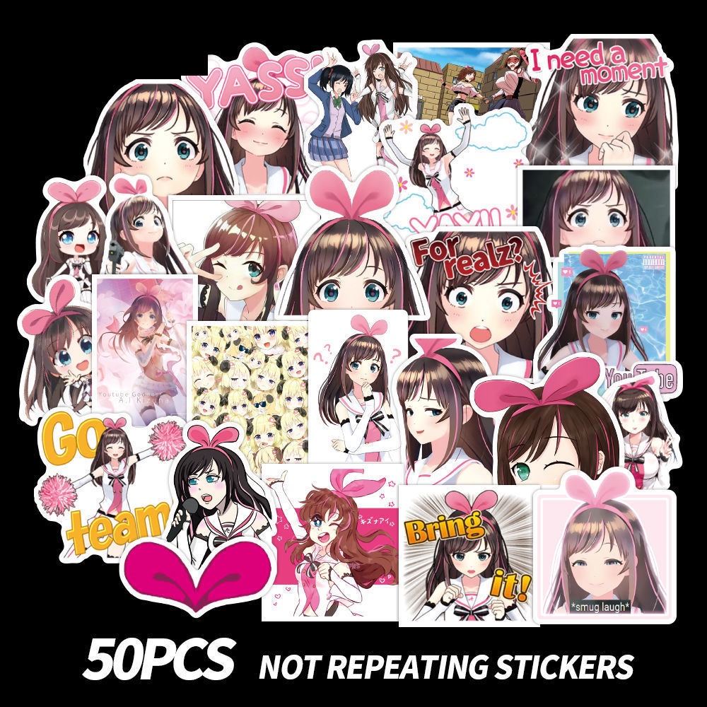 50 lembar lucu Kizuna ban'ai Anime Jepang PVC grafiti stiker tidak berulang stiker koper stiker cang