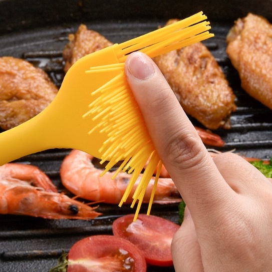 25x4.5 Cm Colorful Non-toxic Silicone Oil BBQ Brush Kitchen Accessories