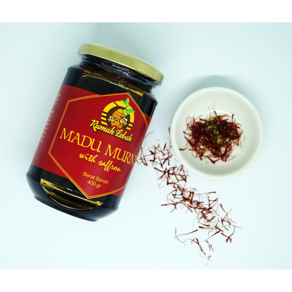 

Madu Murni Saffron Rumah Lebah 400 gr. 100 % asli alami organik