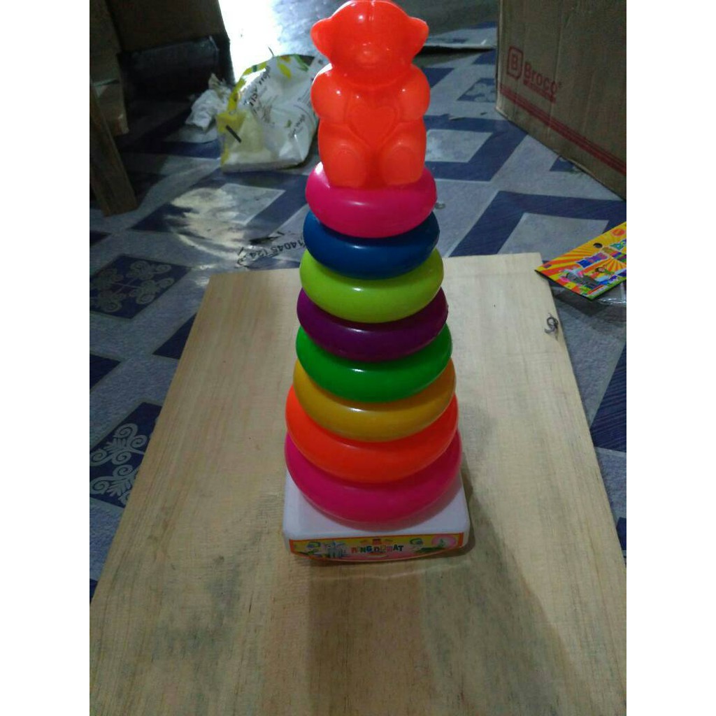 Mainan Edukasi Menara Ring Donat Susun 8pcs