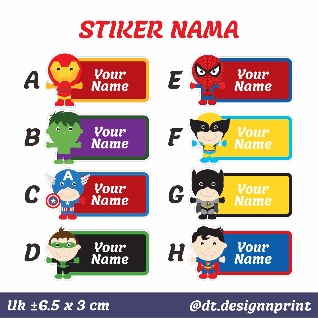 

STIKER NAMA SUPERHERO / CUSTOM STIKER LUCU MURAH PONTIANAK
