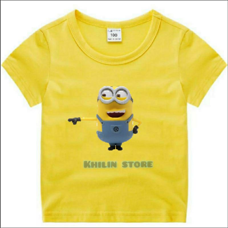 kaos anak minion cwo cwe usia 2-10th baju anak minion katun baju kaos anak anak minion unisex kaos anak premium baju anak minion unisex usia 2-10th original