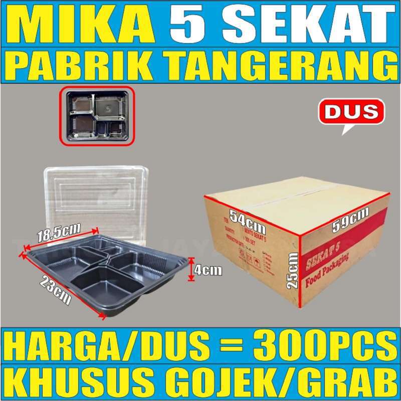 Mika Bento 5 Sekat Per Dus Tray Bento Box Kotak Bekal Makanan Plastik Murah