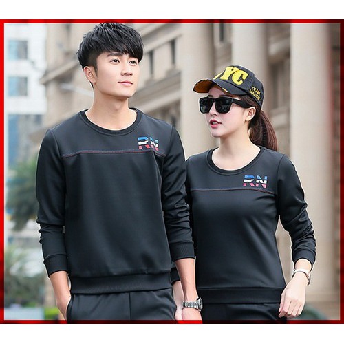  Baju  Couple  Sweater Couple  RN Black Sepasang Shopee  