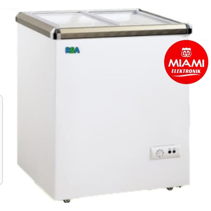 RSA XS-110 / XS110 Sliding Flat Glass Freezer 100 Liter 165 Watt