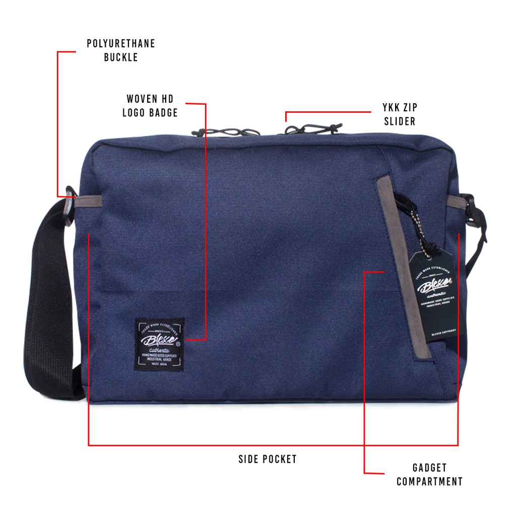 Tas Selempang Laptop 14 inch Blesco Zemma Navy