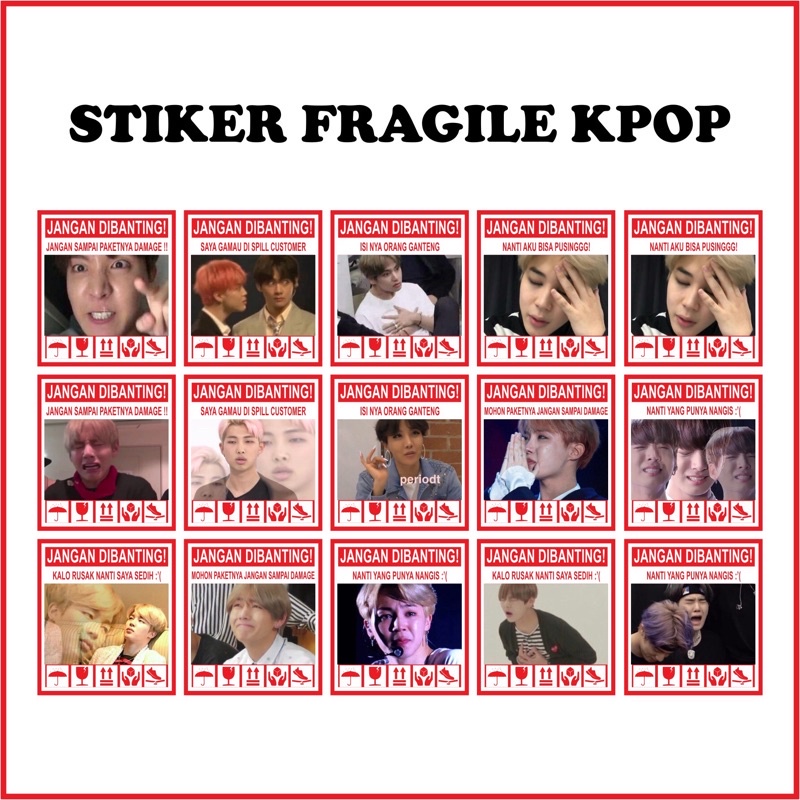 1 Pack - 70 STIKER FRAGILE KPOP LUCU KOREA STIKER JANGAN DIBANTING LUCU
