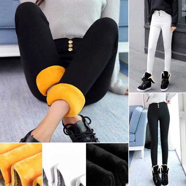 Woman Winter Extra Warm Legging High Waist Pants Trousers Celana Panjang Wanita Musim Dingin Bulu