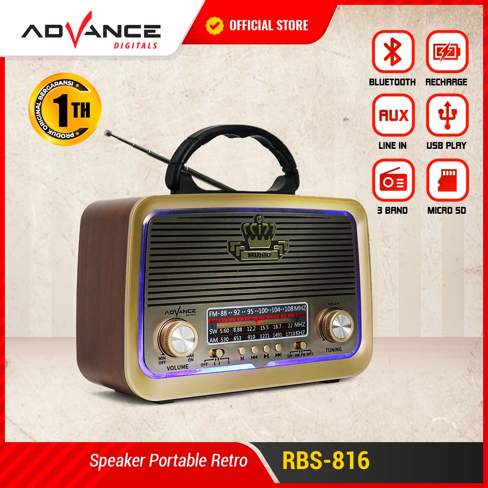 Advance RBS816 Radio Bluetooth Speaker Portable Wireless