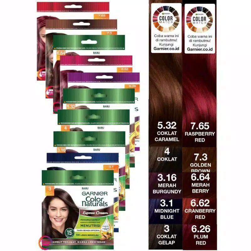 [Kemasan Saset] Garnier Color Naturals | Semir Rambut | Pewarna Rambut