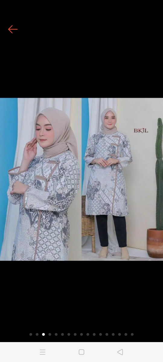 Tey-17 Batik Wanita Asj Sa Hrb026 Kenongo Kemeja Tosca Pendek