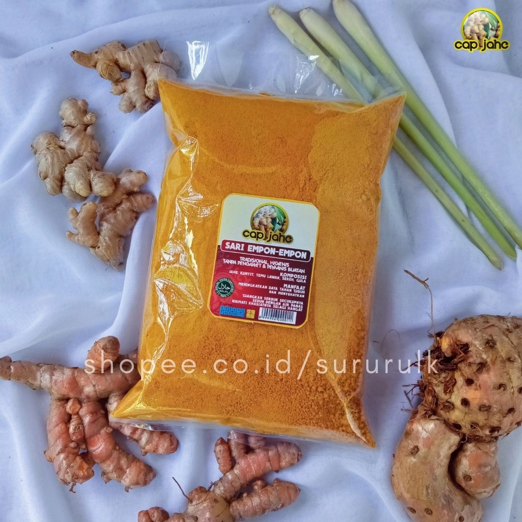 

SARI EMPON-EMPON INSTAN 1KG (jahe, kunyit, temulawak, sereh, gula) | TERBARU | LEBIH HEMAT