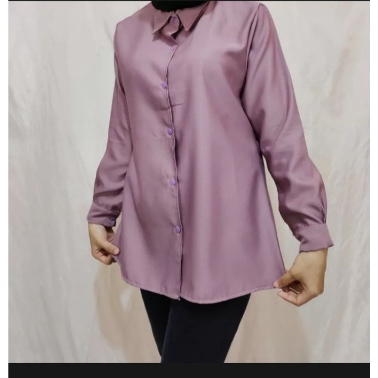 Kemeja Wanita Casual/Kemeja Basic /Kemeja Polos/Kemeja Jumbo/Geovani Shirt/Kemeja Manset