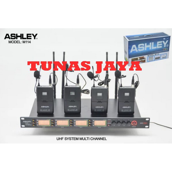 Mic Wireless Ashley M114 4BH Clip ON Original 4 PCS MIC JEPIT