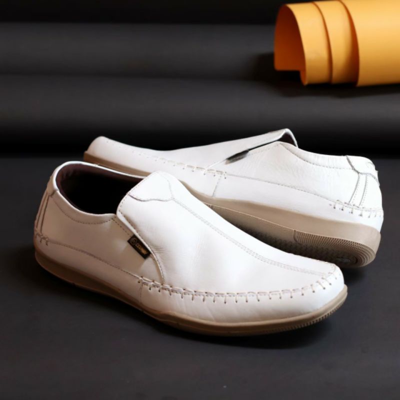 DOMINIC SANVER Sepatu Casual Formal Kulit Asli Pantofel Kerja Kuliah Kasual Original Pria / Cowok pa