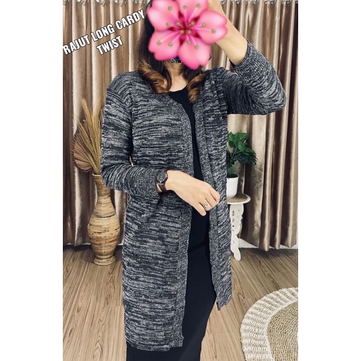 Long Cardygan Rajut Twist / Long Cardy Twist / Long Twist Cardy Rajut / Cardygan Panjang / Outher Rajut