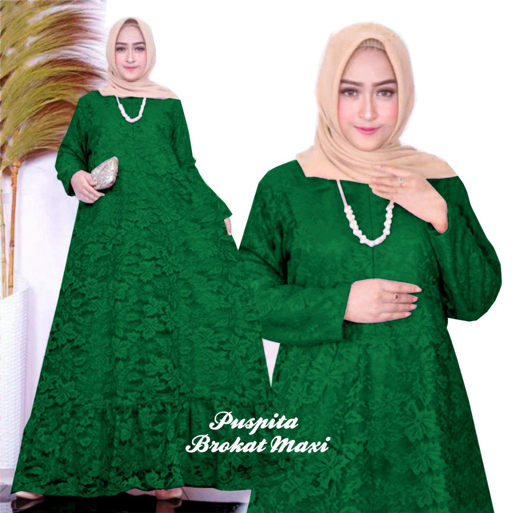 HOPYLOVY - Maxi Brukat Jumbo Sleting Depan / BUSUI Friendly Puspita