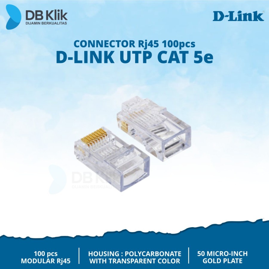 Connector RJ45 D-Link UTP CAT 5e isi 100 - Konektor RJ45 DLink Cat5e