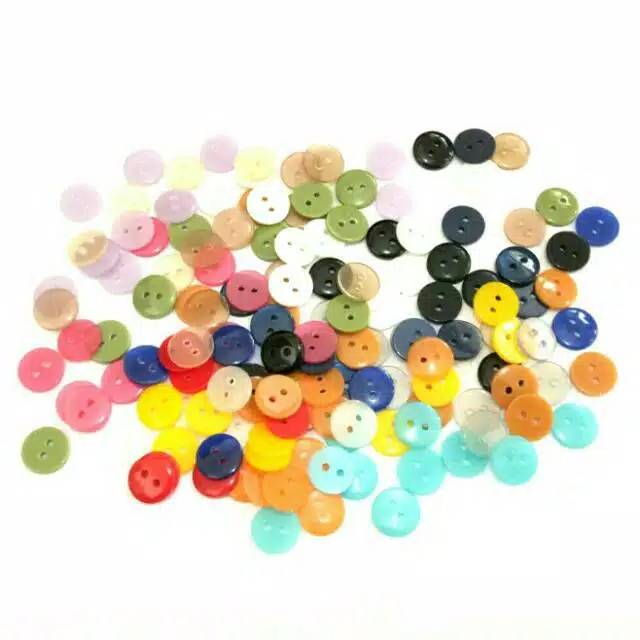 WARNA WARNI Isi 144 pcs Diameter 11 mm - Kancing Baju Gepeng - Kancing Baju Diameter 11 mm